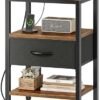 SUPERJARE Nightstand with Charging Station